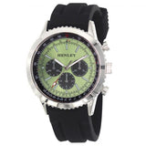 Henley Mens Multi Eye Green Dial With Sports Large Black Silicone Strap Watch H02220.11