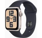 APPLE Watch SE (2023) - 44 mm Starlight Aluminium Case with Midnight Sport Band, M/L, Black,White