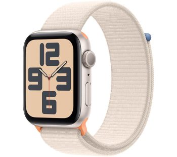 APPLE Watch SE (2023) - 44 mm Starlight Aluminium Case with Starlight Sport Loop, White
