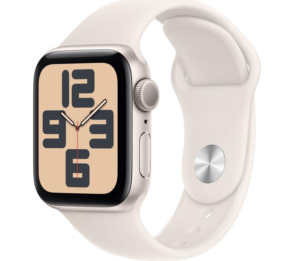 APPLE Watch SE - 40 mm Starlight Aluminium Case with Starlight Sport Band, M/L, White APPLE Watch SE - 40 mm Starlight Aluminium Case with Starlight Sport Band, M/L, White