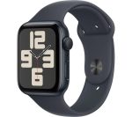 APPLE Watch SE - 44 mm Midnight Aluminium Case with Midnight Sport Band, S/M, Black