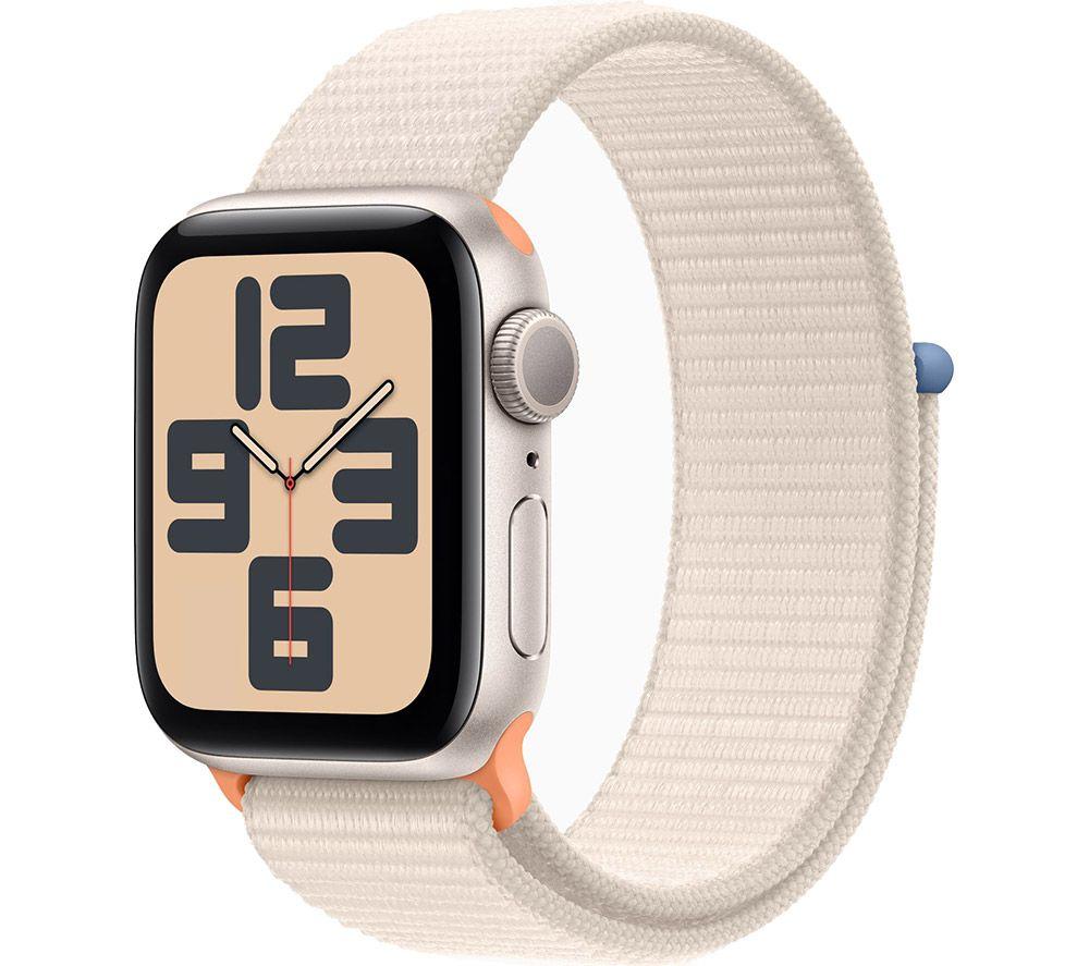 APPLE Watch SE Cellular (2023) - 44 mm Starlight Aluminium Case with Starlight Sport Loop, White APPLE Watch SE Cellular (2023) - 44 mm Starlight Aluminium Case with Starlight Sport Loop, White