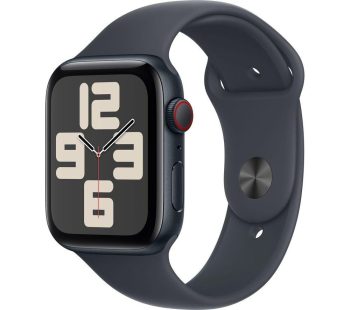 APPLE Watch SE Cellular - 40 mm Midnight Aluminium Case with Midnight Sport Band, S/M, Black