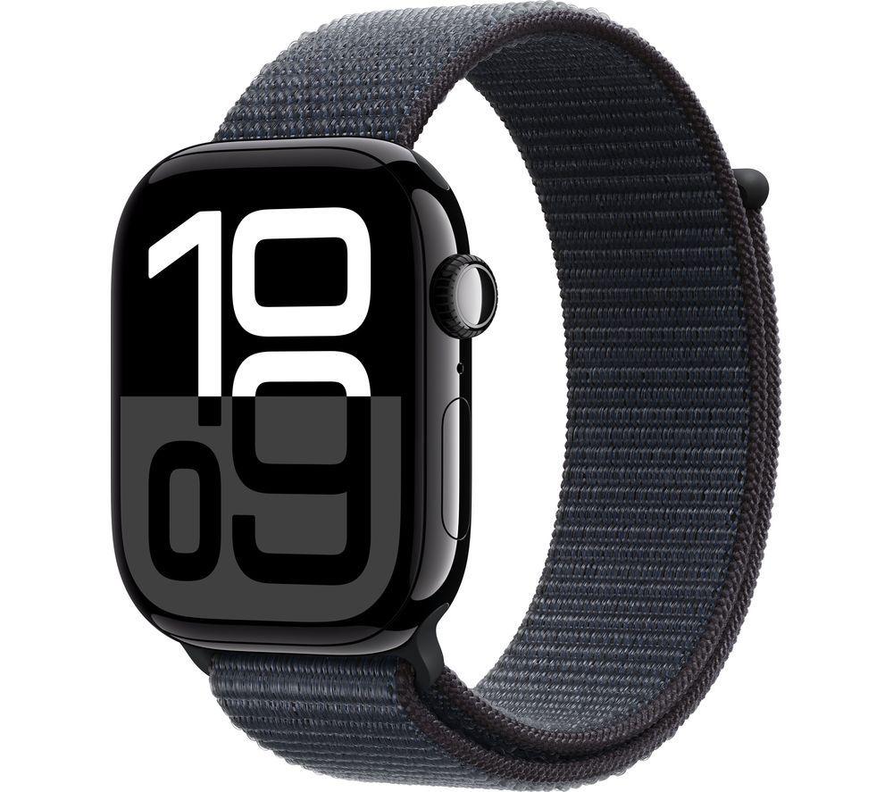 APPLE Watch Series 10 - 46 mm Jet Black Aluminium Case with Ink Sport Loop, Black APPLE Watch Series 10 - 46 mm Jet Black Aluminium Case with Ink Sport Loop, Black
