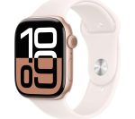 APPLE Watch Series 10 - 46 mm Rose Gold Aluminium Case with Light Blush Sport Band, M/L, Pink,Gold