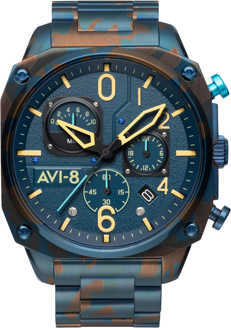 AVI-8 Watch Hawker Hunter Retrograde Chronograph Air Camo - Blue AVI-8 Watch Hawker Hunter Retrograde Chronograph Air Camo - Blue