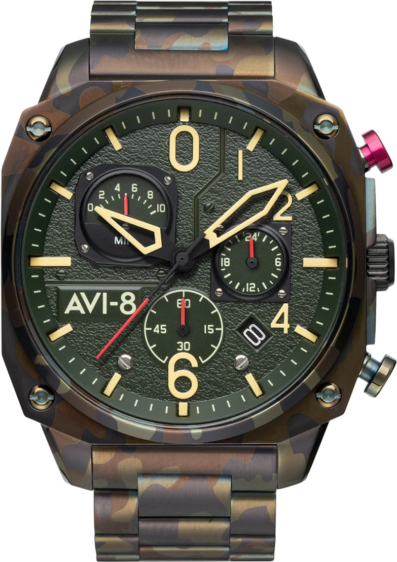 AVI-8 Watch Hawker Hunter Retrograde Chronograph Ground Camo - Green AVI-8 Watch Hawker Hunter Retrograde Chronograph Ground Camo - Green