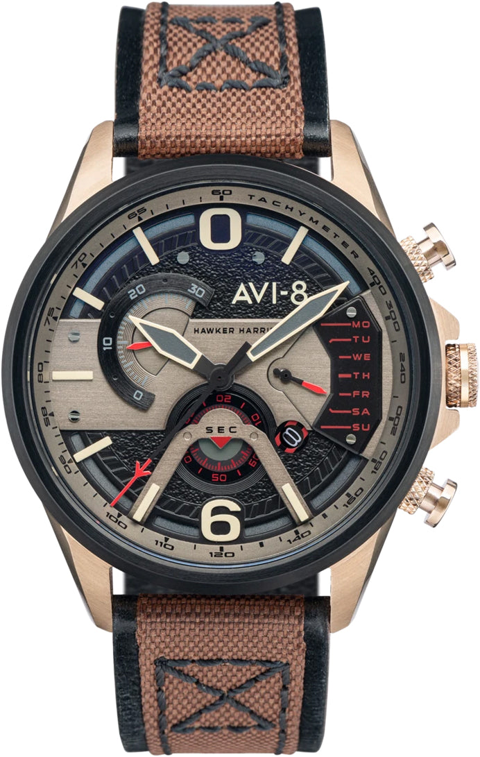 AVi-8 Watch Dual Retrograde Chronograph - Black AVi-8 Watch Dual Retrograde Chronograph - Black