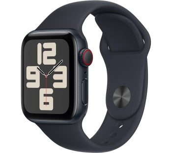 Apple Watch SE Cellular (2023) - 40 mm Midnight Aluminium Case with Midnight Sport Band, M/L, Black