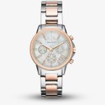 Armani Exchange Ladies Two Tone Chronograph Bracelet Watch AX4331