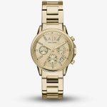 Armani Exchange Lady Banks Gold Plated Chronograph Watch AX4327