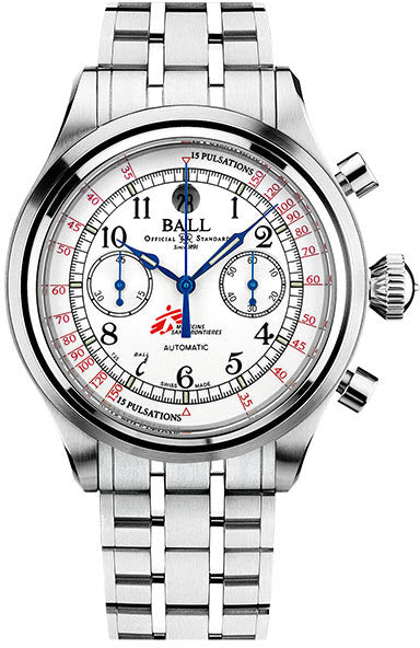 Ball Watch Company Trainmaster Pulsemeter Chronograph MSF - White Ball Watch Company Trainmaster Pulsemeter Chronograph MSF - White