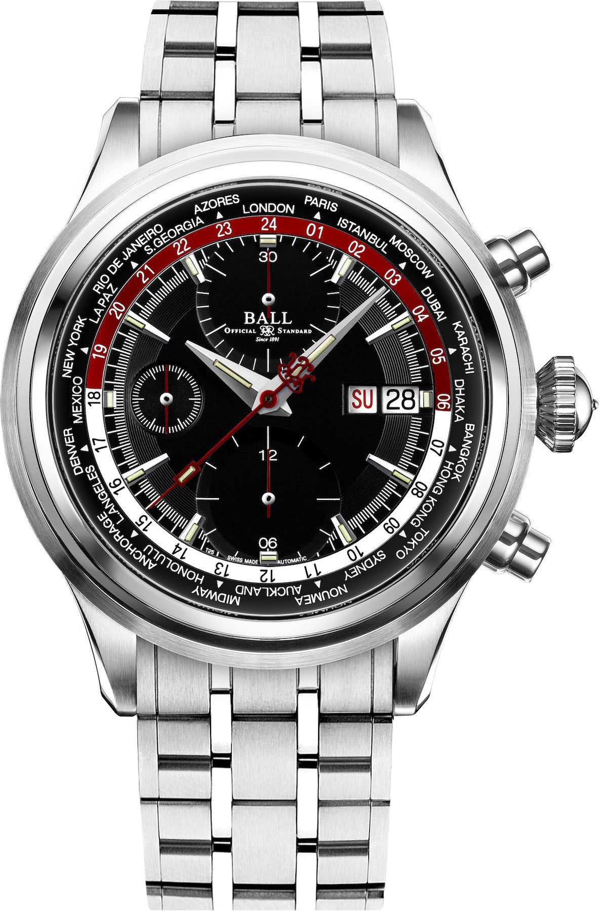 Ball Watch Company Trainmaster Worldtime Chronograph - Black Ball Watch Company Trainmaster Worldtime Chronograph - Black
