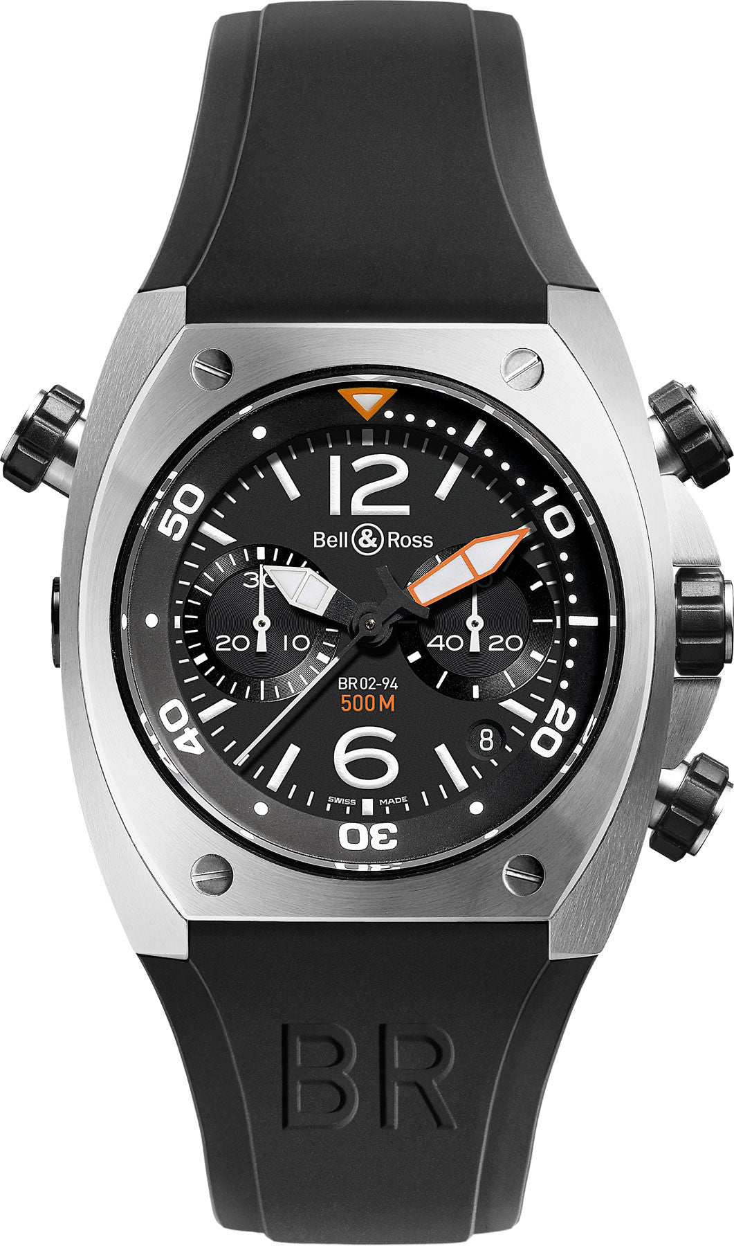 Bell & Ross Watch BR 02 94 Chronograph Steel Case D - Black Bell & Ross Watch BR 02 94 Chronograph Steel Case D - Black