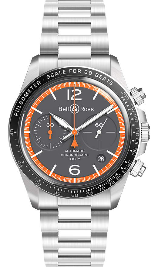 Bell & Ross Watch Vintage BR V2-94 Garde Cotes Chronograph - Grey Bell & Ross Watch Vintage BR V2-94 Garde Cotes Chronograph - Grey