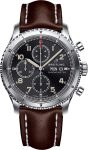 Breitling Watch Aviator 8 Chronograph 43 Leather Tang Type - Black