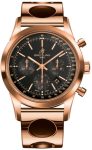Breitling Watch Transocean Chronograph Black Red Gold - Black