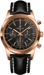 Breitling Watch Transocean Chronograph Black Red Gold - Black
