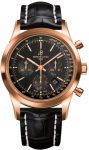 Breitling Watch Transocean Chronograph Black Red Gold – Black