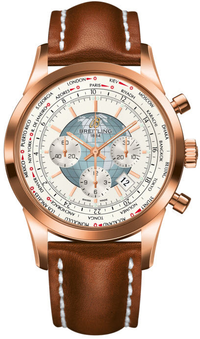 Breitling Watch Transocean Chronograph Unitime Polar White Red Gold - White Breitling Watch Transocean Chronograph Unitime Polar White Red Gold - White