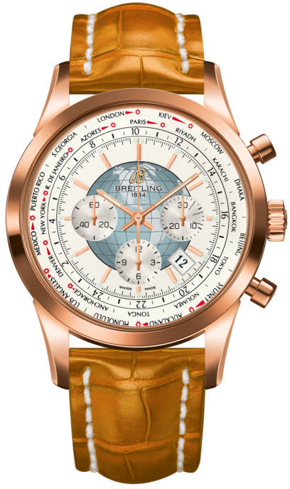 Breitling Watch Transocean Chronograph Unitime Polar White Red Gold - White Breitling Watch Transocean Chronograph Unitime Polar White Red Gold - White