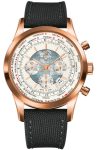 Breitling Watch Transocean Chronograph Unitime Polar White Red Gold - White