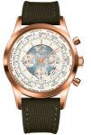 Breitling Watch Transocean Chronograph Unitime Polar White Red Gold - White