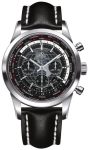 Breitling Watch Transocean Chronograph Unitime Steel Black - Black