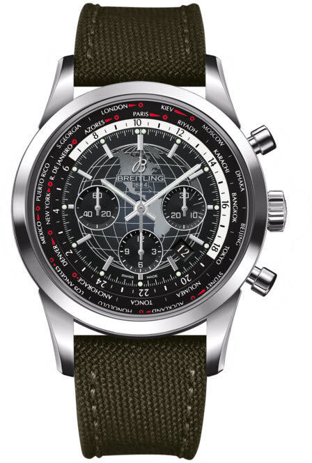 Breitling Watch Transocean Chronograph Unitime Steel Black - Black Breitling Watch Transocean Chronograph Unitime Steel Black - Black