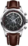 Breitling Watch Transocean Chronograph Unitime Steel Black - Black