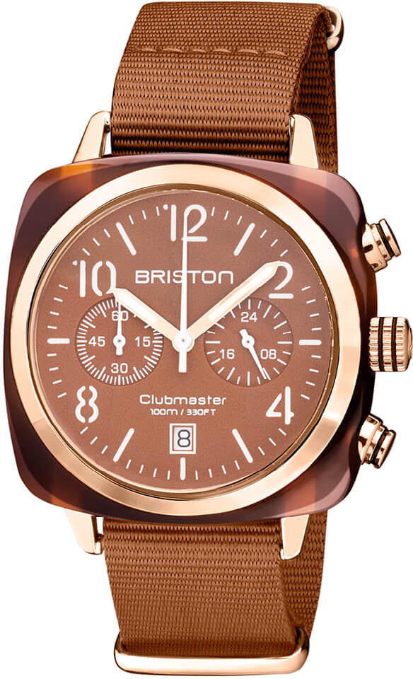 Briston Clubmaster Classic Chronograph Terracotta Caramel Briston Clubmaster Classic Chronograph Terracotta Caramel