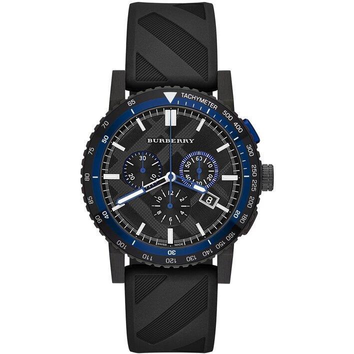 Burberry BU9806 The City Chronograph Black Dial Black Rubber Men's Watch Burberry BU9806 The City Chronograph Black Dial Black Rubber Men's Watch