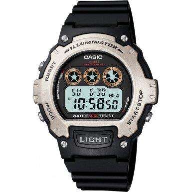 Casio Classic Collection Black Silver Unisex Sports Chronograph W-214H-1AVEF Casio Classic Collection Black Silver Unisex Sports Chronograph W-214H-1AVEF