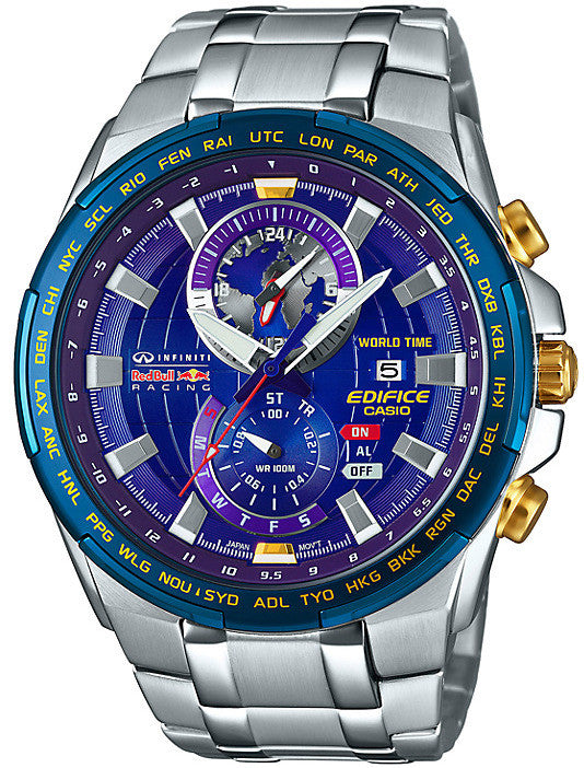Casio Watch Edifice Alarm Chronograph Red Bull Limited Edition D - Blue Casio Watch Edifice Alarm Chronograph Red Bull Limited Edition D - Blue