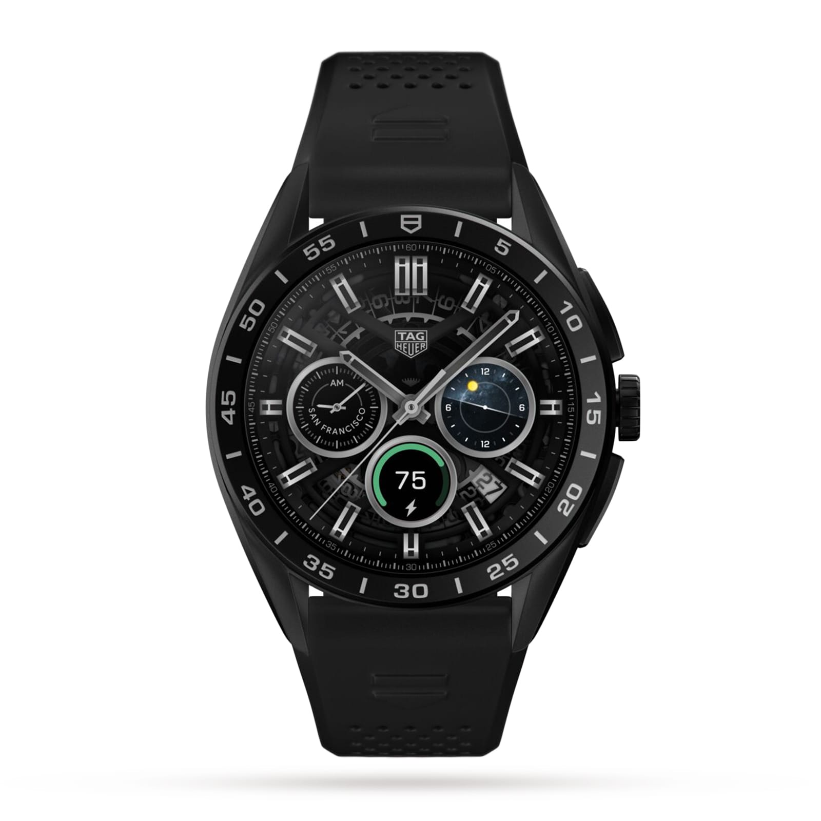 Connected Calibre E4 45mm - 2022 - Titanium Case - Black Rubber Strap Smart Watch Connected Calibre E4 45mm - 2022 - Titanium Case - Black Rubber Strap Smart Watch
