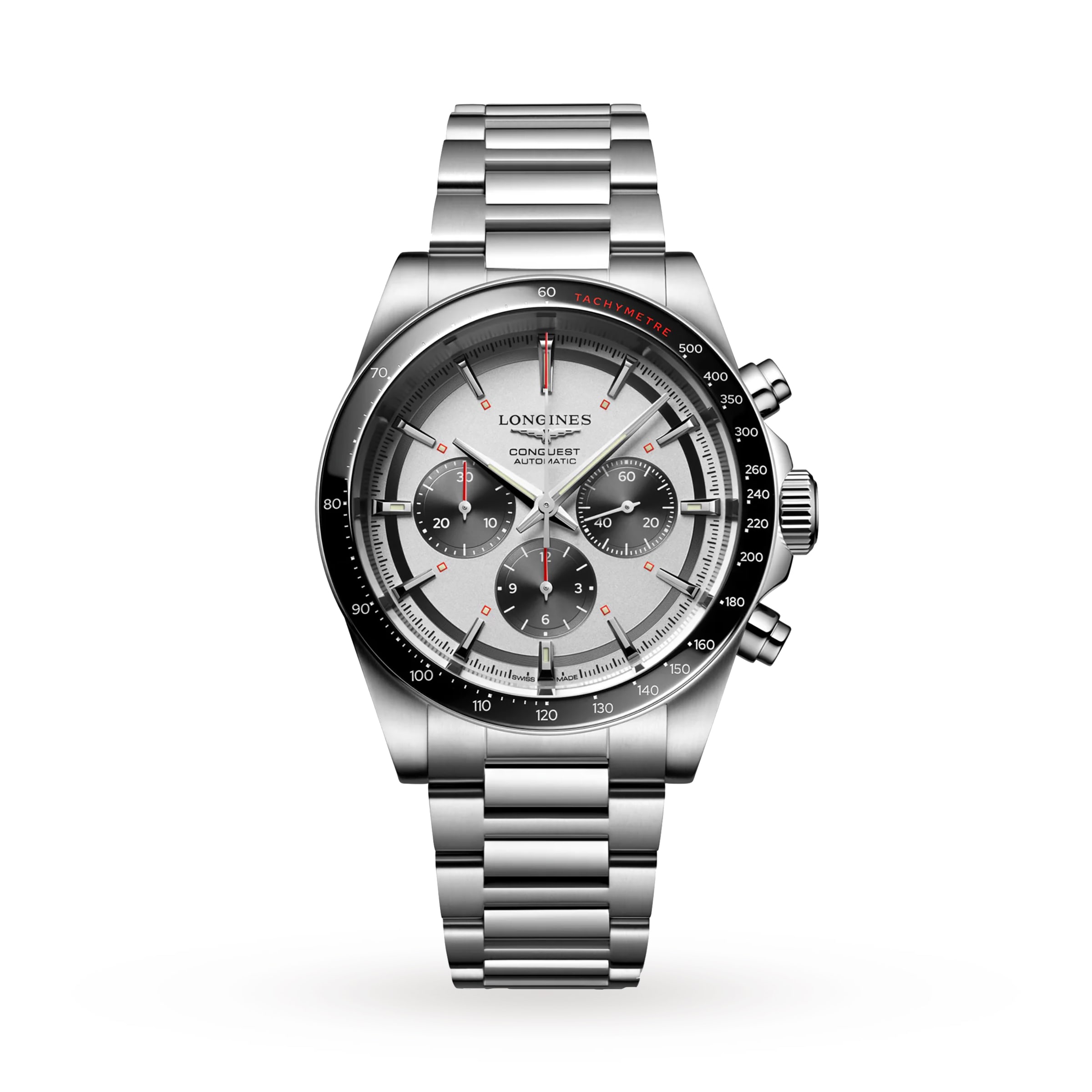 Conquest Chronograph 42mm Mens Watch Silver Conquest Chronograph 42mm Mens Watch Silver