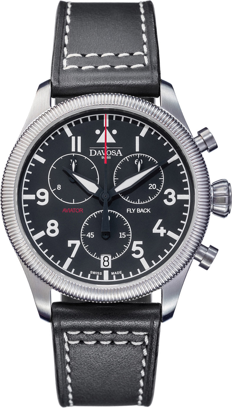 Davosa Aviator Quartz Chronograph Black Davosa Aviator Quartz Chronograph Black