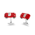 Deakin & Francis Cufflinks Sterling Silver Red Enamel Toy Sports Car - Silver