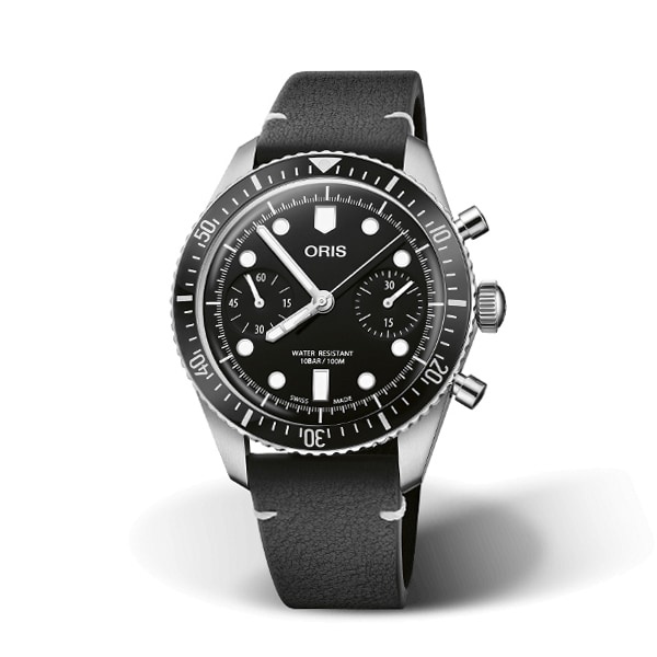 Divers Sixty Five Chronograph 40mm Mens Watch Black Leather Divers Sixty Five Chronograph 40mm Mens Watch Black Leather