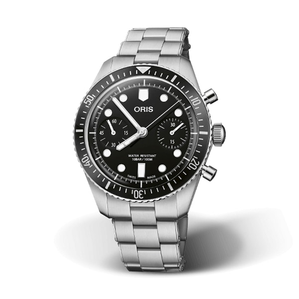 Divers Sixty Five Chronograph 40mm Mens Watch Black Stainless Steel Divers Sixty Five Chronograph 40mm Mens Watch Black Stainless Steel