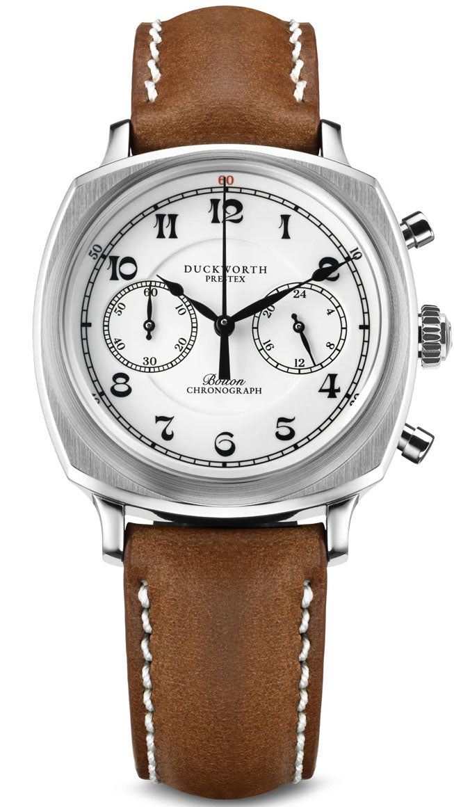 Duckworth Prestex Bolton Chronograph White Brown Leather Duckworth Prestex Bolton Chronograph White Brown Leather