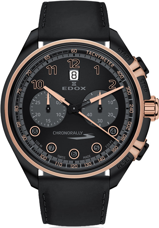 Edox Watch Chronorally Chronograph - Black Edox Watch Chronorally Chronograph - Black