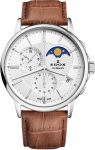 Edox Watch Les Bemonts Chronograph Moon Phase - Silver