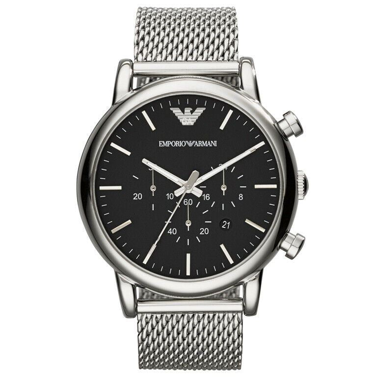 Emporio Armani AR1808 46mm Classic Chronograph Black Dial Men's Watch Emporio Armani AR1808 46mm Classic Chronograph Black Dial Men's Watch