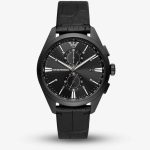 Emporio Armani Mens Black Dial & Strap Chronograph Watch AR11483