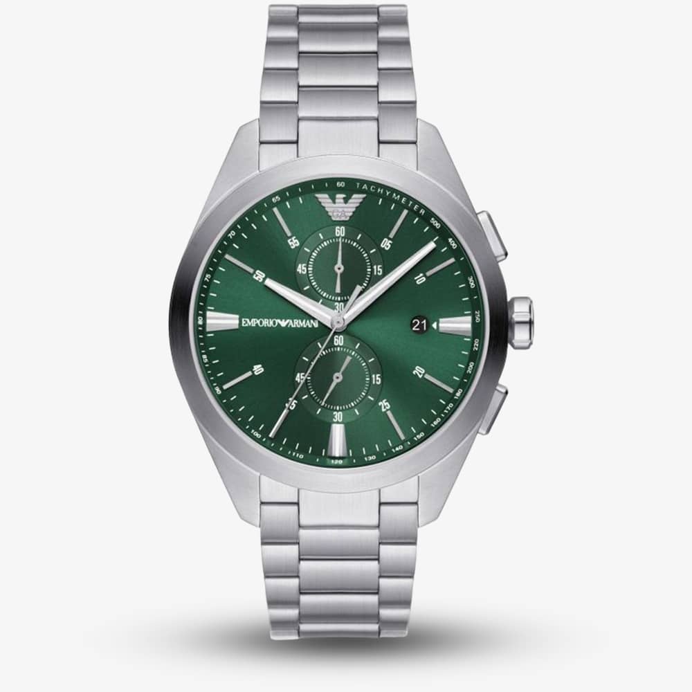 Emporio Armani Mens Claudio Green Dial Chronograph Watch AR11480 Emporio Armani Mens Claudio Green Dial Chronograph Watch AR11480