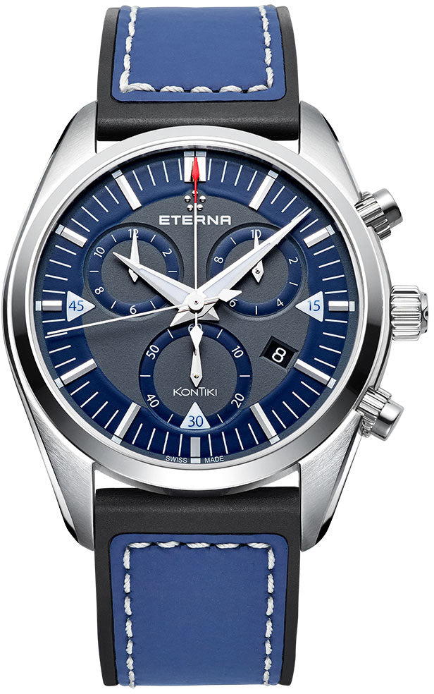 Eterna Watch KonTiki Quartz Chronograph - Blue Eterna Watch KonTiki Quartz Chronograph - Blue