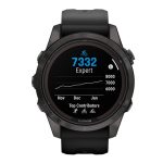 Fēnix® 7S Pro – Sapphire Solar Edition Carbon Grey DLC Titanium with Black Band 42mm Smart Watch