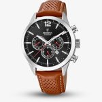 Festina Mens Timeless Chronograph Brown Leather Strap Watch F20542/6