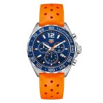 Formula 1 Chronograph 43mm Mens Watch Orange Rubber Strap